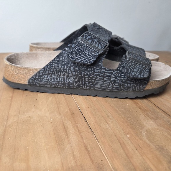 Birkenstock Papillio Arizona sandal Metallic Stones Black Womens Sz 38 - Picture 10 of 13